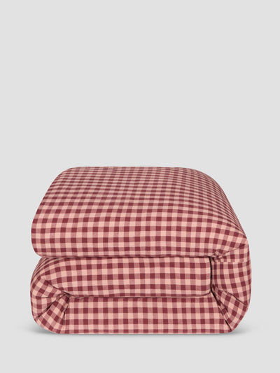 Rhubarb & Rose Pembroke Gingham Linen Blend Duvet Cover - alternate image