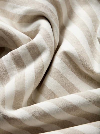 Oatmeal Pembroke Stripe Linen Blend detail