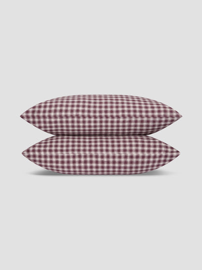Berry Heritage Gingham 100% Linen Pillowcases (Pair)