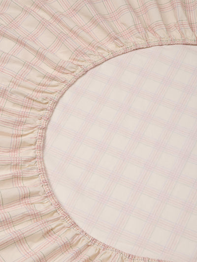 Mindful Cream Hedgerow Check Cotton Fitted Sheet