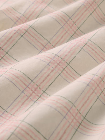 Mindful Cream Hedgerow Check Cotton bedding detail