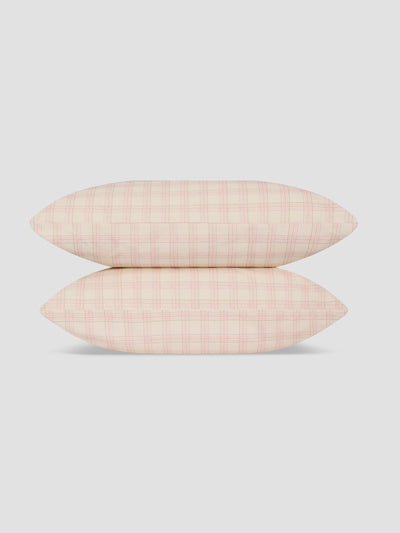 Mindful Cream Hedgerow Check Cotton Pillowcases (Pair)