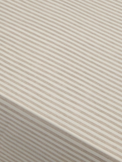 Close up Oatmeal Stripe Linen Blend Tablecloth