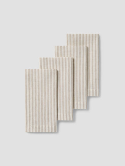 Oatmeal Stripe Linen Blend Napkins Set of 4