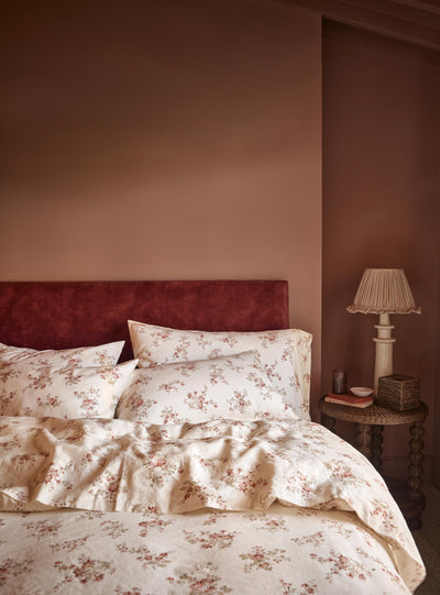 Dusty Pink Heirloom Rose Linen Blend Duvet Cover - alternate image