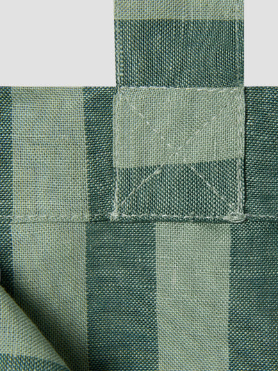 Pine Green Pembroke Stripe Linen Blend Tote Bag - alternate image