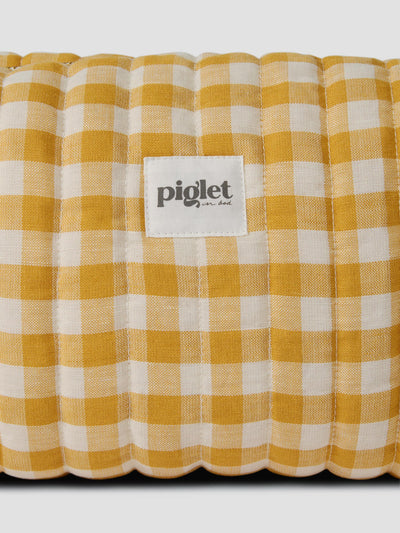 Honey Gingham Linen Blend Wash Bag