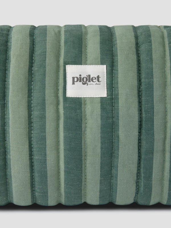Pine Green Pembroke Stripe Linen Blend Wash Bag
