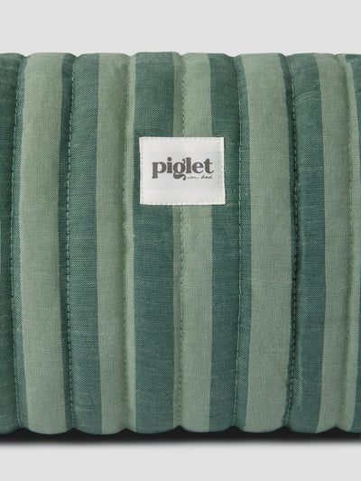 Pine Green Pembroke Stripe Linen Blend Wash Bag