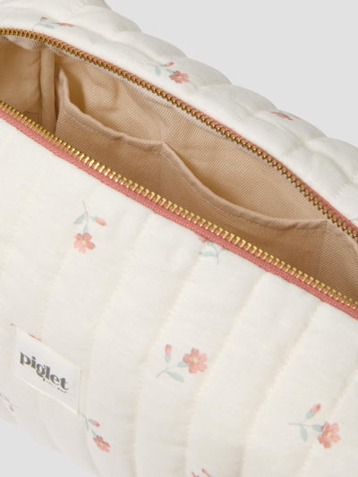 Pearl Posy Bud Linen Blend Wash Bag