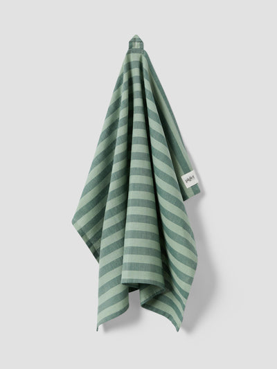 Pine Green Pembroke Stripe Linen Blend Tea Towel