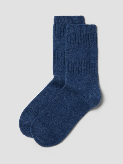 Navy Merino Wool Ribbed Socks