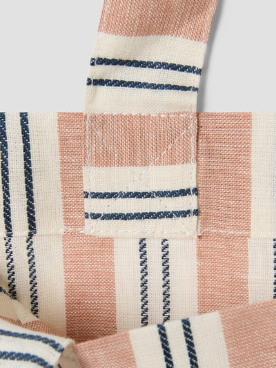 Warm Clay Somerley Stripe Linen Blend Tote Bag
