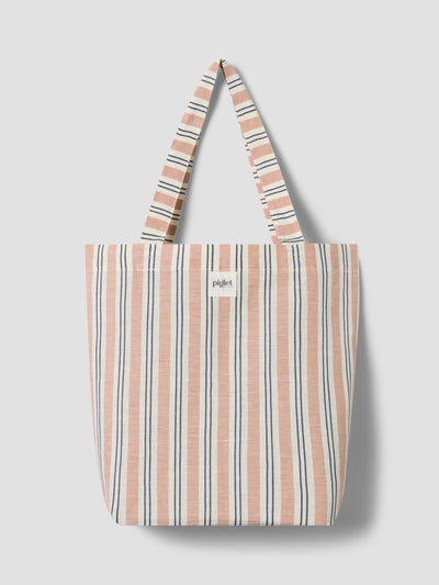 Warm Clay Somerley Stripe Linen Blend Tote Bag