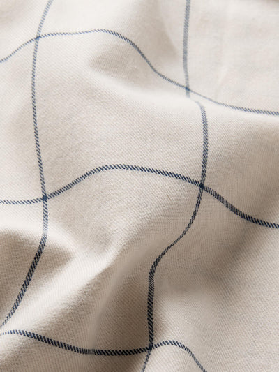 Dream Blue Burlow Check Cotton Percale Fitted Sheet