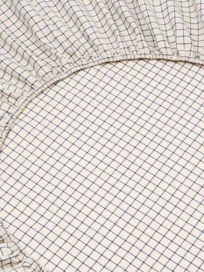 Dream Blue Burlow Check Cotton Percale Fitted Sheet - alternate image