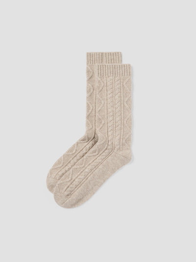 Oatmeal Cosy Cable Socks
