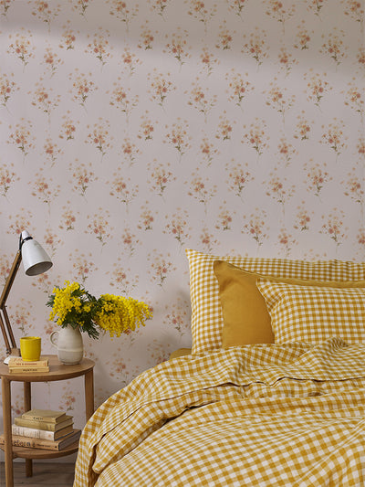 Cream Blush Daisy Bouquet Wallpaper - alternate image