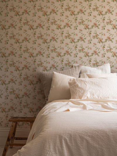 Cream Blush Field Rose Wallpaper