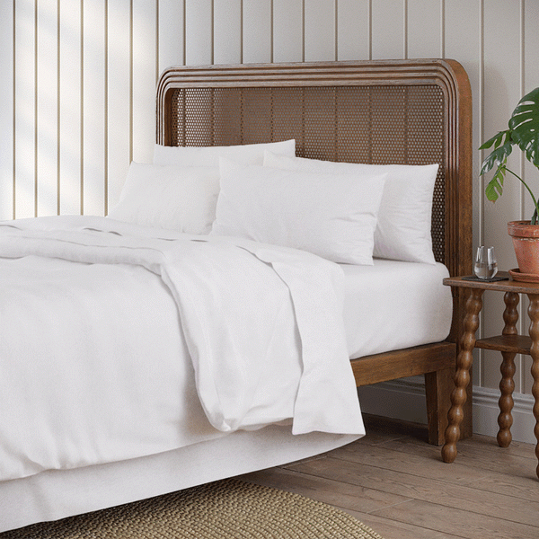 Dusty Pink Gingham bedding bundle gif