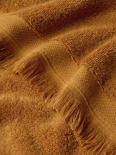 Russet Yellow Fringe Edge Cotton Towels