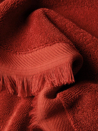 Sandstone Red Fringe Edge Cotton Towels