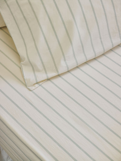 Mellow Green Slumber Stripe Fitted Sheet