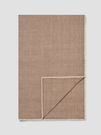 Mocha Herringbone Wool Blanket