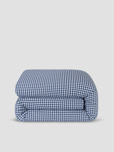Indigo Small Gingham Cotton Duvet Cover