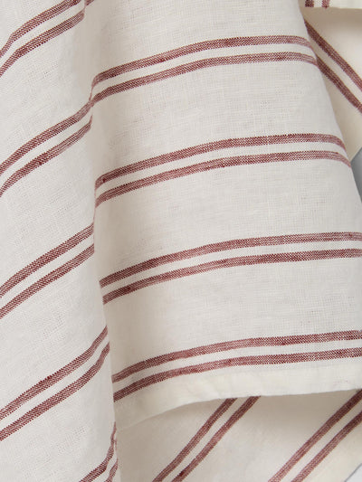Rhubarb Kemptown Stripe Linen Blend Tea Towel
