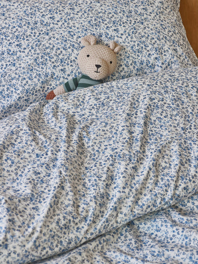 Blue Mini Meadow Kids Cotton Bedding Set