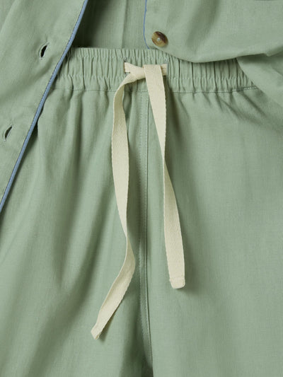 Sage Green Linen Blend Pyjama Short Set