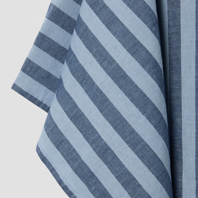 Dusty Blue Pembroke Stripe Linen Blend Tea Towel