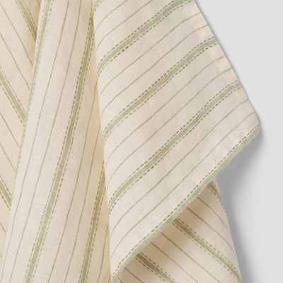 Pear Ticking Stripe 100% Linen Tea Towel