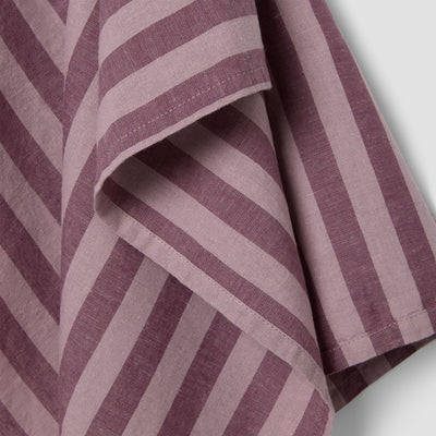 Plum Wine Pembroke Stripe Linen Blend Tea Towel