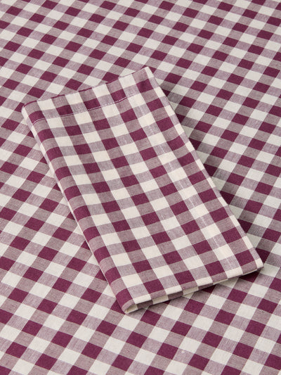Berry Gingham Linen Blend Napkins Set of 4