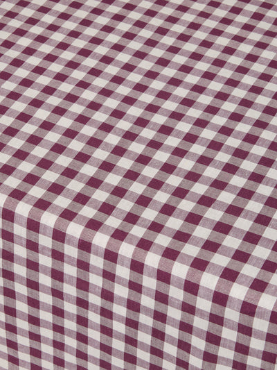 Berry Gingham Linen Blend Tablecloth