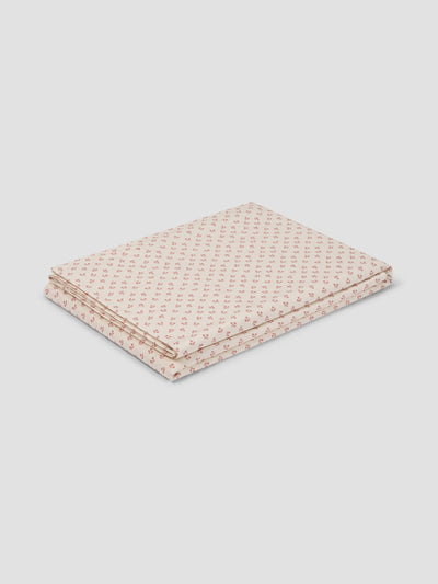 Dusty Pink Martha Floral Cotton Flat Sheet