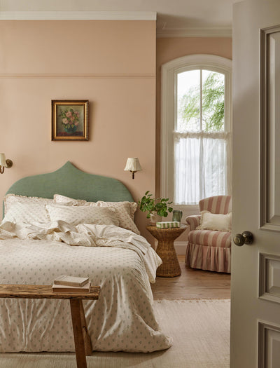 Mellow Green Martha Floral Cotton Duvet Cover - alternate image