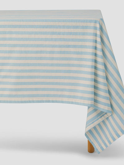 Nappe en mélange de lin rayé Pembroke Bleu côtier