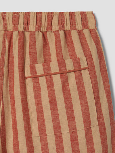 Sandstone Red Pembroke Stripe Linen Blend Trousers