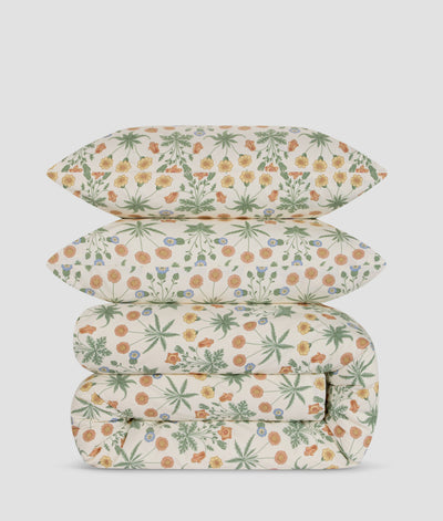 Sage & Mindful Cream Daisy Cotton Duvet Set