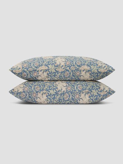 Webbs Blue Double Bough Linen Blend Pillowcases (Pair) - alternate image