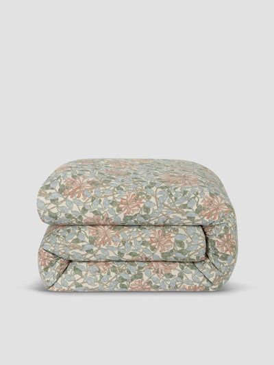 Soft Sage Honeysuckle Linen Blend Duvet Cover - alternate image