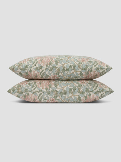 Soft Sage Honeysuckle Linen Blend Pillowcases (Pair) - alternate image