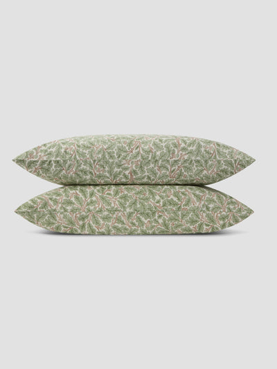Leafy Arbour Oak Washed Cotton Percale Pillowcases (Pair) - alternate image