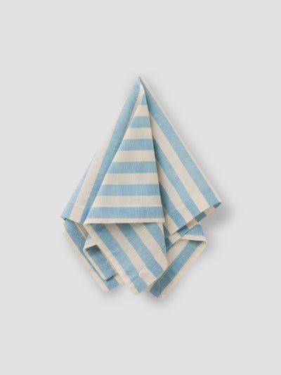 Set de 4 serviettes en mélange de lin Coastal Blue Pembroke Stripe