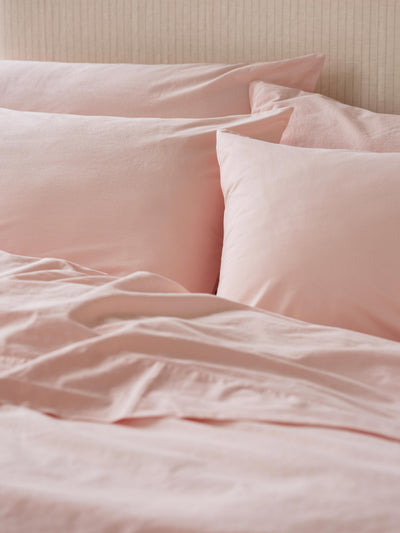 Poetic Pink Washed Cotton Percale Pillowcases (Pair)