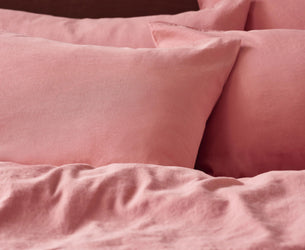 Dusty Pink Linen Blend Pillowcases (Pair)