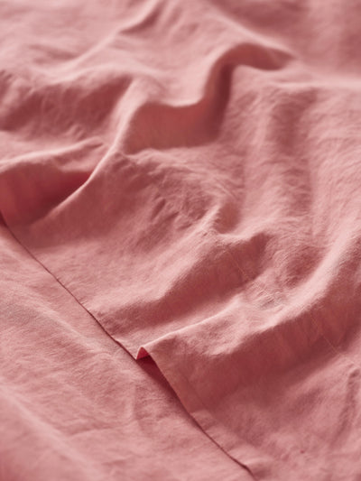 Dusty Pink Linen Blend Flat Sheet
